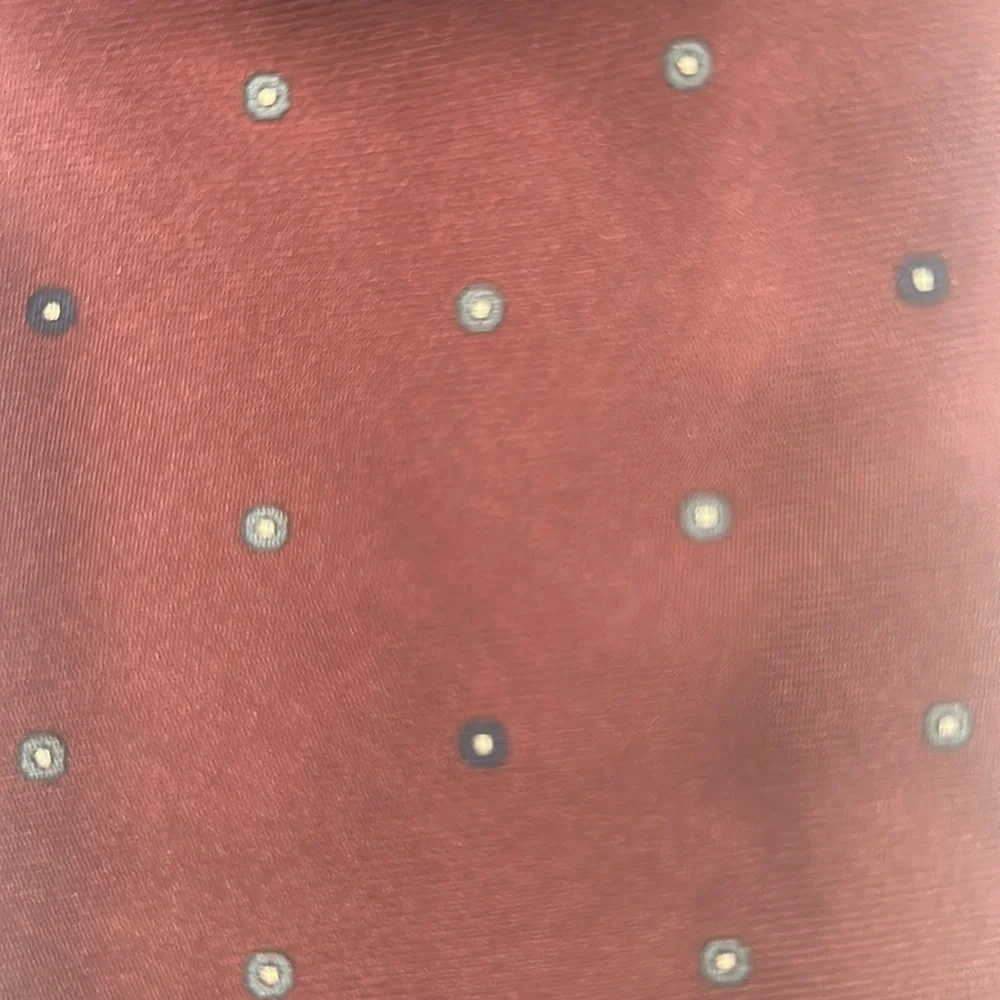 LANVIN 100% Silk Italy Burgundy w dots mens neck tie casual business work 64inch